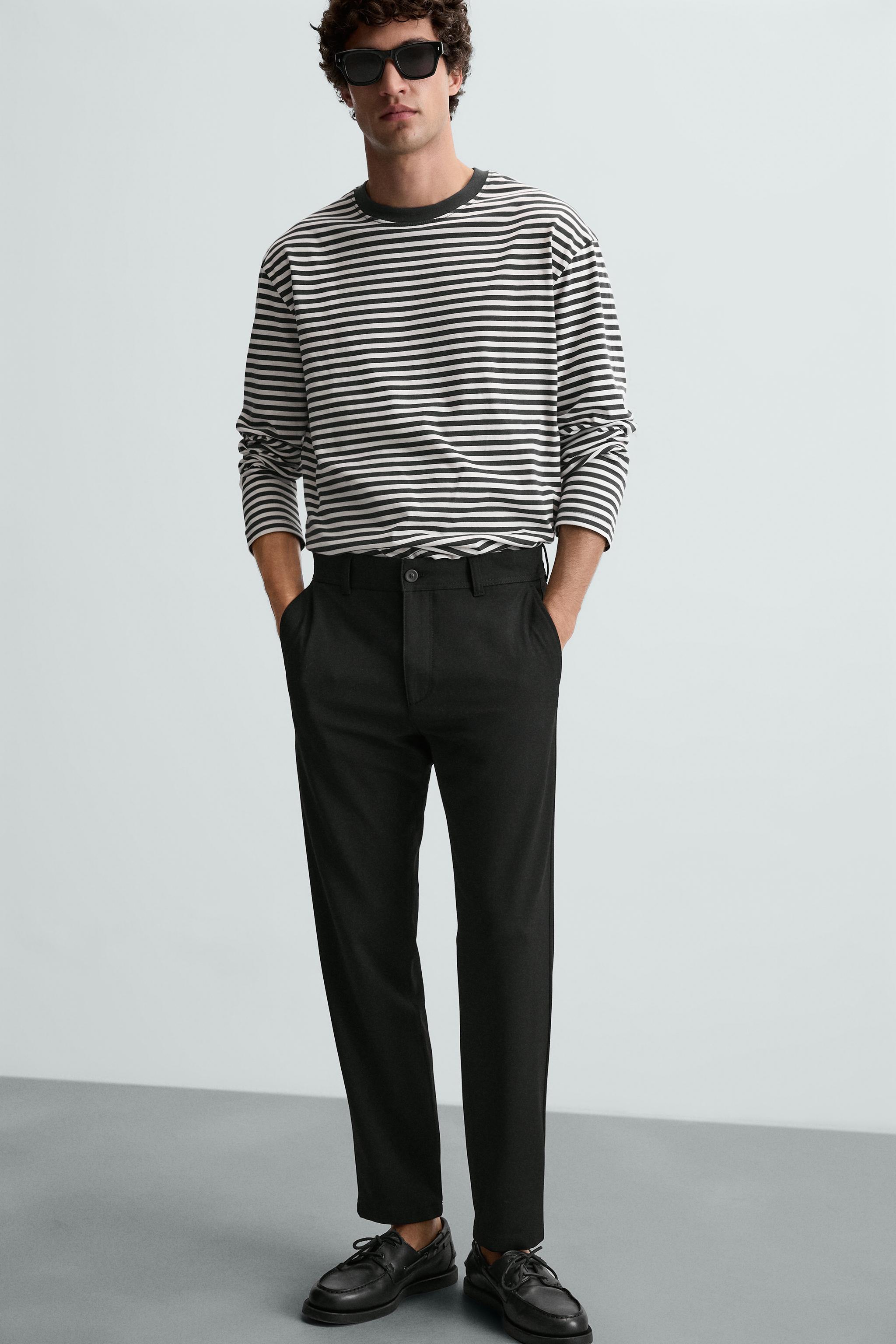 TEXTURED STRETCH PANTS